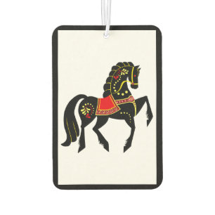 Friesian, black stallion, folk Friesian image Car Air Freshener