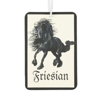 Friesian, black stallion, Frisan/Friesian horse  Car Air Freshener