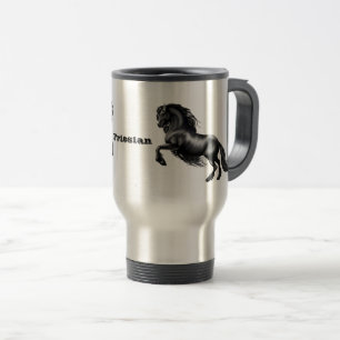 Friesian, black stallion horse, the black beauty travel mug