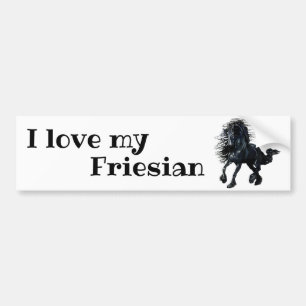 Friesian, black stallion, I love my Friesian Bumper Sticker