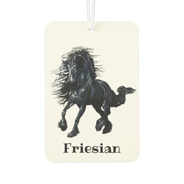 Friesian, black stallion, I love my Friesian Car Air Freshener (Back)
