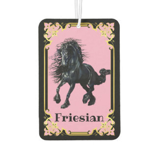 Friesian, black stallion, I love my Friesian/pink Car Air Freshener