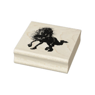 Friesian, black stallion, I love my Friesian Rubber Stamp