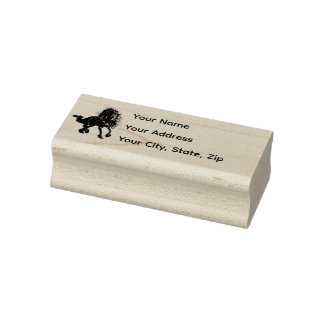 Friesian, black stallion, Personal Address stamp