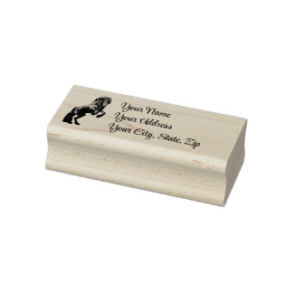 Friesian/black stallion, Personal Address stamp/3a Rubber Stamp