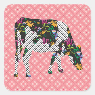 Friesian cow, Friese koe Square Sticker