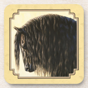 Friesian Draught Horse Yellow Coaster