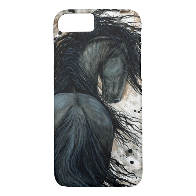 Friesian DreamWalker Horse by Bihrle Case-Mate iPhone Case (Back)