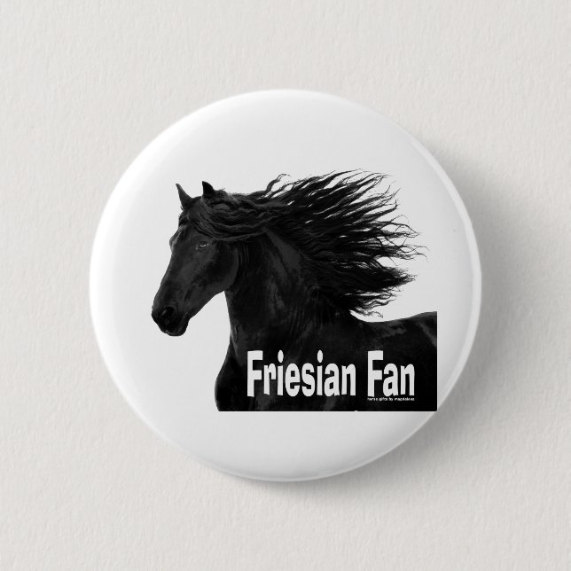 Friesian Fan 6 Cm Round Badge (Front)