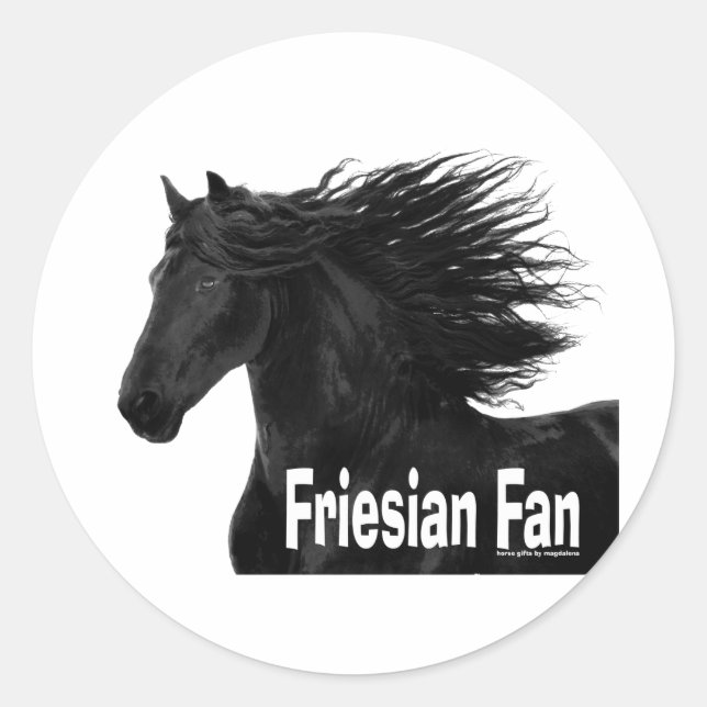 Friesian Fan Classic Round Sticker (Front)