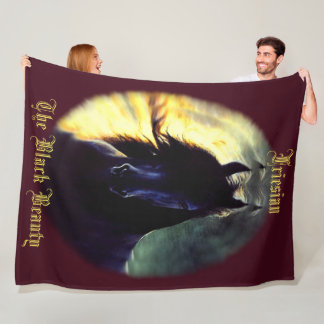 Friesian Glow, horse, black beauty stallion/mare Fleece Blanket