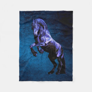 Friesian horse, black beauty stallion, cartooned fleece blanket