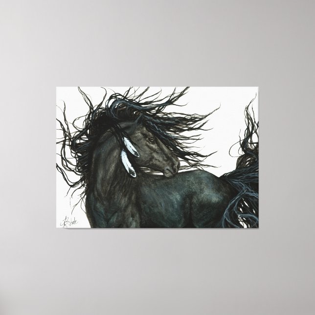Friesian Horse by Bihrle Canvas Print (Front)
