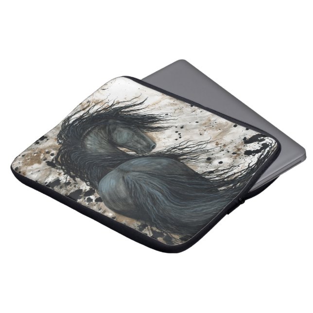 Friesian Horse by BiHrLe Laptop Sleeve (Front Top)