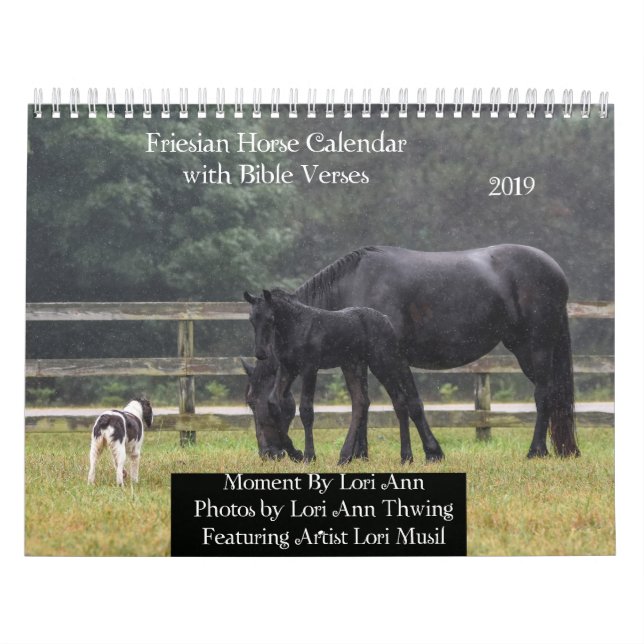 Friesian Horse Calendar with Bible Verses (Cover)