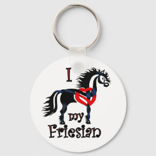 friesian horse, celtic design key ring