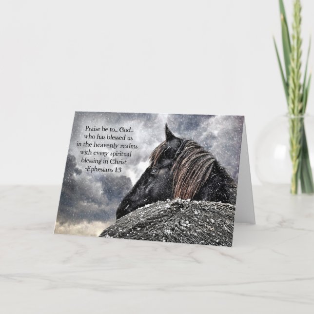 Friesian Horse Christmas Card (Front)