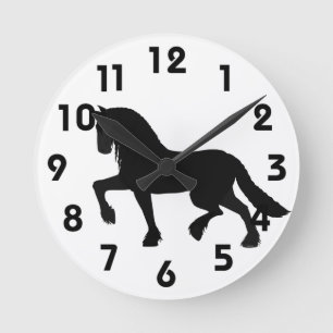 Friesian Horse Clock
