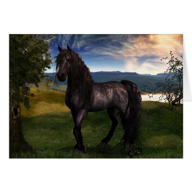 Friesian Horse Custom Art (Front Horizontal)