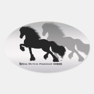 Friesian Horse / Fries Paard Oval Sticker