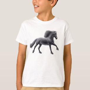 Friesian Horse Galloping Kids Sweatshirt T-Shirt