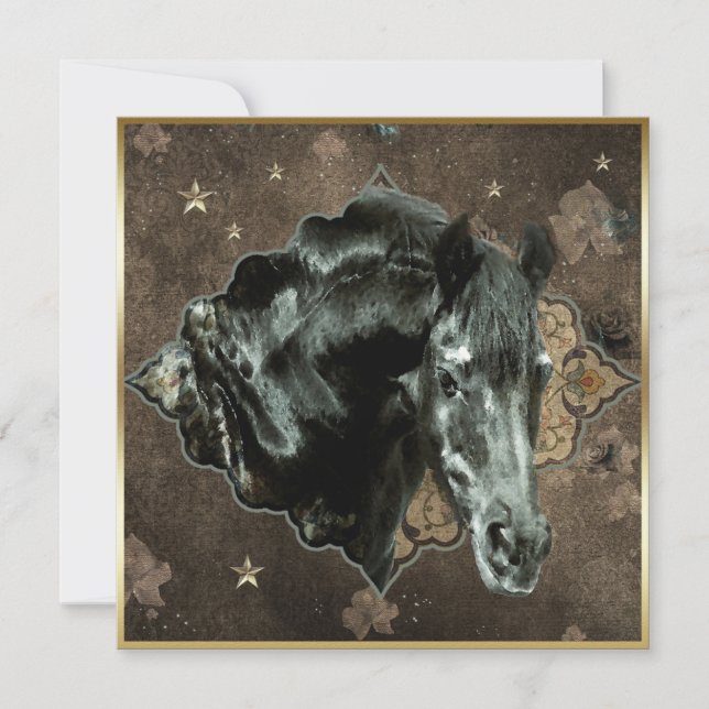 Friesian Horse - Greeting Card (Front)