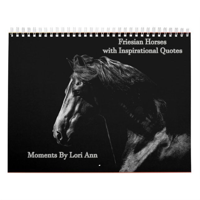 Friesian Horse Inspirational Calendar (Cover)
