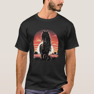 Friesian Horse Lover Majestic Friesian Horse Ridin T-Shirt