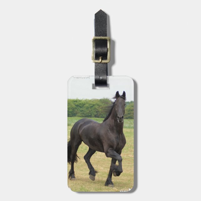 Friesian Horse Luggage Tag (Front Vertical)