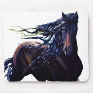 Friesian horse mouse mat