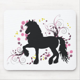 Friesian Horse Mouse Mat