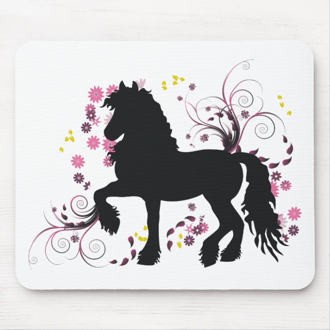 Friesian Horse Mouse Mat (Front)