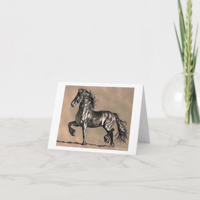 Friesian Horse Note Card (Front)