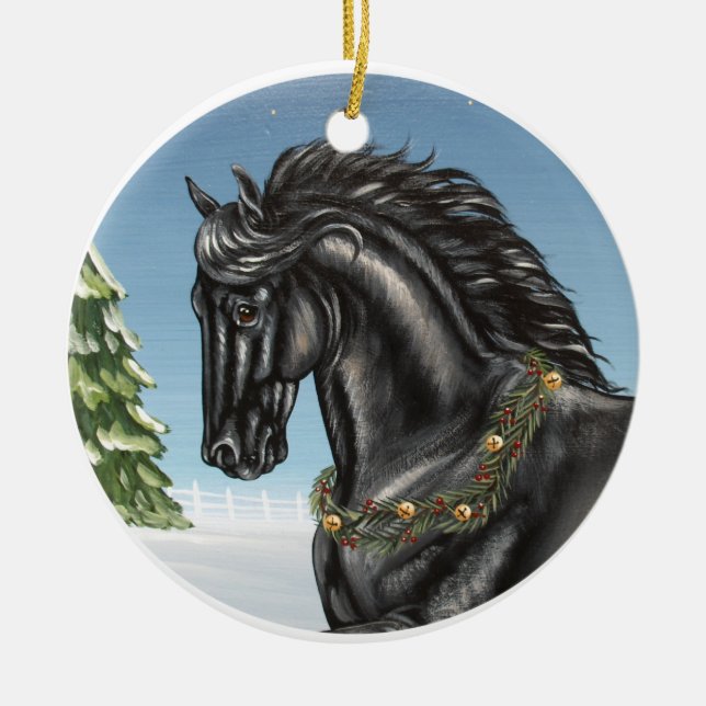 Friesian Horse Ornament (Front)