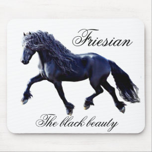 Friesian horse, stallion, the black beautyMousepad Mouse Mat
