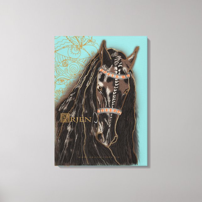 Friesian Horse - Wrapped Canvas (Front)