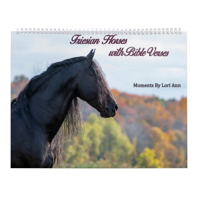 Friesian Horses with Bible Verses 2021 Calendar (Cover)