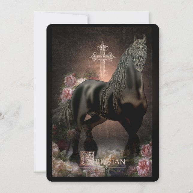 Friesian In Heaven - Greeting Card (Front)