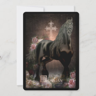 Friesian In Heaven - Greeting Card
