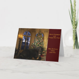 Friesian Mare Under Tree Christmas Card