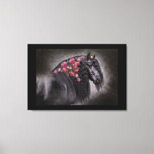 Friesian Portrait - Wrapped Canvas