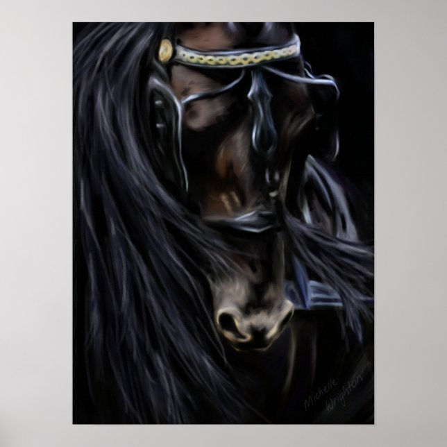 Friesian Spirit - Horse Painting Poster (Front)