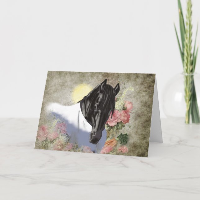 Friesian Stallion - Greeting Card (Front)