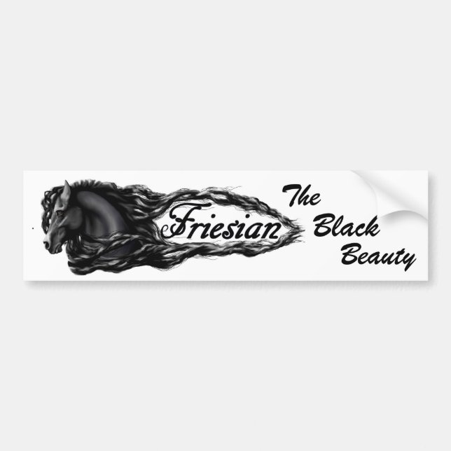 Friesian, The black beauty Bumper Sticker (Front)