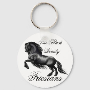 Friesians, black letter key ring