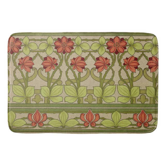 Frieze Border Art Nouveau Floral Bath Mat (Front)