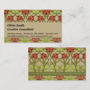 Frieze Border Art Nouveau Floral Business Card