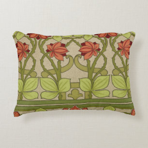 Frieze Border Art Nouveau Floral Decorative Cushion