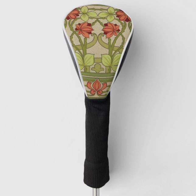 Frieze Border Art Nouveau Floral Golf Head Cover (Front)