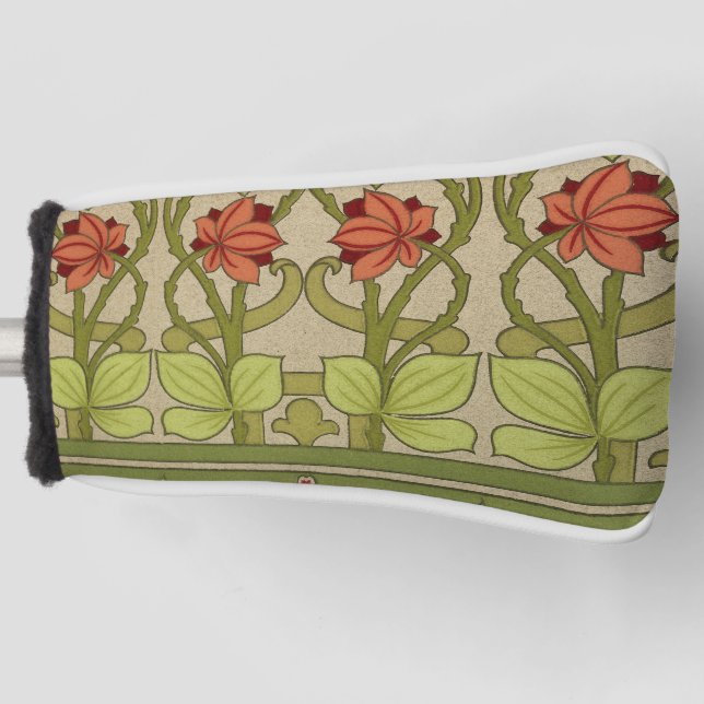 Frieze Border Art Nouveau Floral Golf Head Cover (Front)